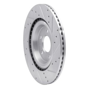 Audi A7 Quattro Brake Rotor (1) - Rear Left - R1 Concepts - Drilled & Slotted - Silver - `08-`25